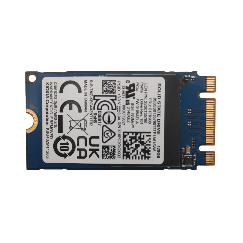 Toshiba 128GB M.2 (2242) NVME PCI-E SSD, New Pulled FRU 01FR900