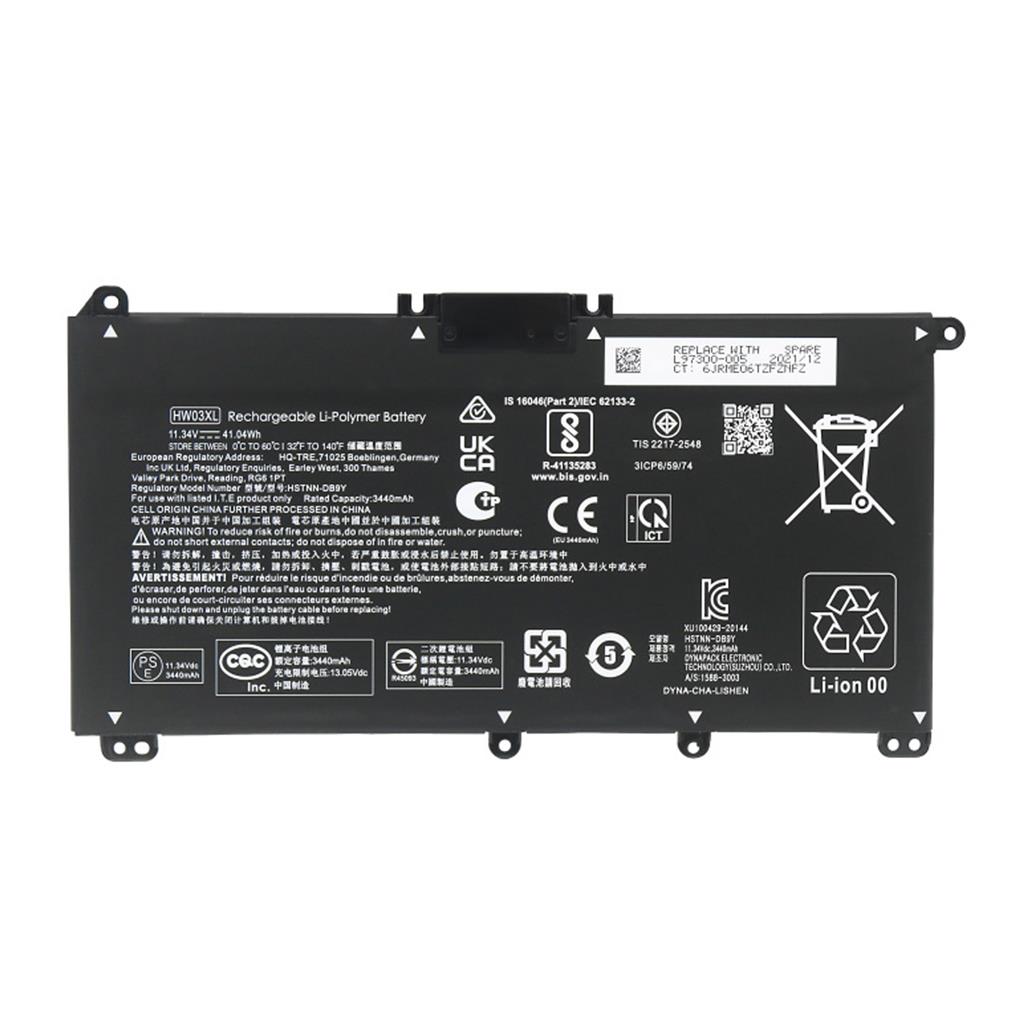 Notebook battery for HP Pavilion 15-EG 15-EH HW03XL 11.4V 4150mAh