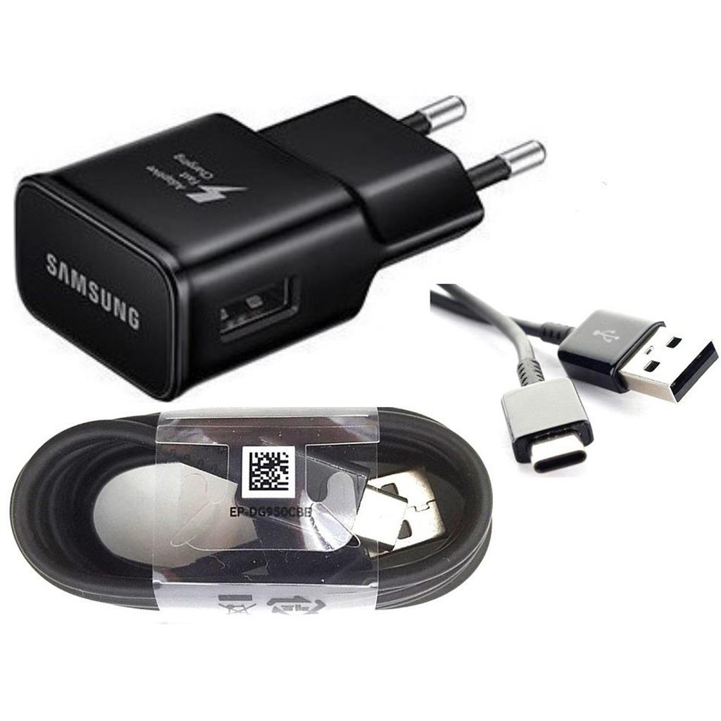 Samsung EP-TA20EBE Fast Charger USB Data Cable EP-DW700CBE 1670mAh Black USB-C 150CM
