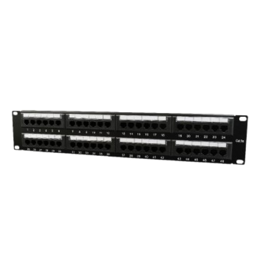 Cat.5E 48 port patch panel with rear cable management