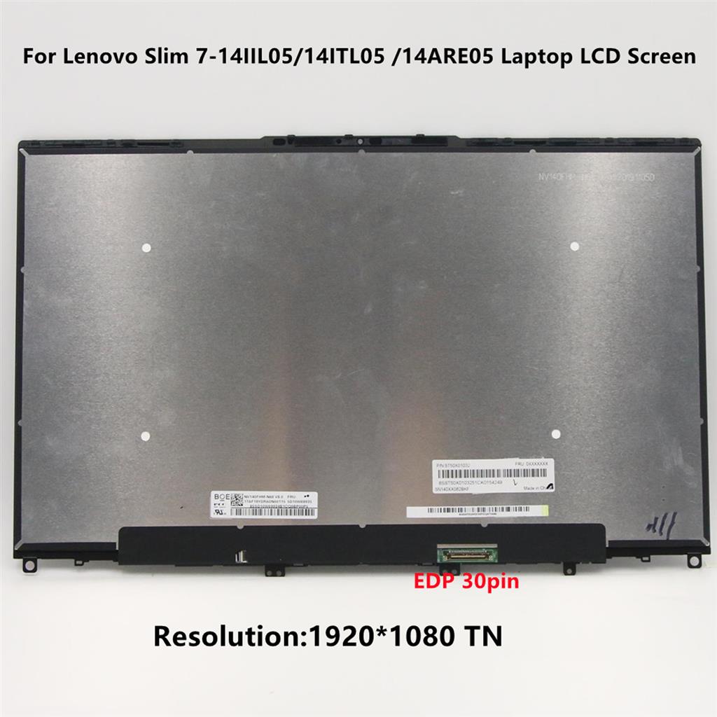 14 LCD Screen With Frame Replacement For Lenovo Slim 7-14ARE05 14ITL05 5D10S39645