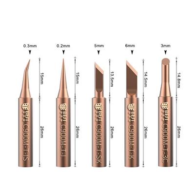 5pcs Pure Copper Soldering Tips 900M-T