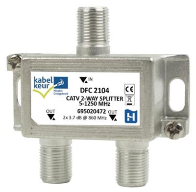 Hirschmann CATV-Splitter 3.5 dB / 5 - 1250 MHz - 2 Uitgangen (F-conn.)