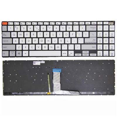 Notebook keyboard for Asus Vivobook Pro 16X M7600 with backlit Silver