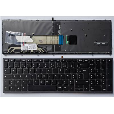 Notebook keyboard for HP Zbook 15 17 G3 G4 with pointer frame backlit AZERTY Assemble