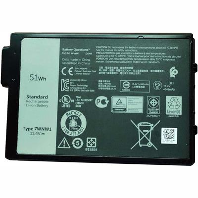 Notebook battery for Dell Latitude 5420 5424 7424 Rugged 7WNW1 11.4V 4342mAh