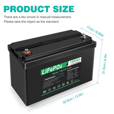 Lifepo4 battery 12.8V 100Ah accu for Camping / Solar System /Home Alarm Systems
