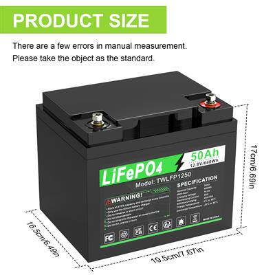 Lifepo4 battery 12.8V 50Ah accu for Camping / Solar System /Home Alarm Systems