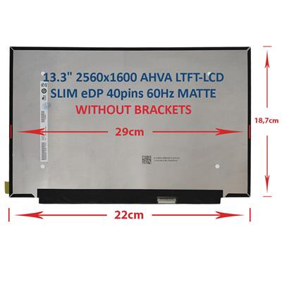 13.3" WQXGA LED IPS Matte Screen EDP 40 LED Panel