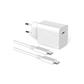 30W Huntkey Nano PD 3.0 USB-C Quick Charger Adapter for iPhone 15, iPad, Samsung 22 Ultra with 1*USB-C Charging Cable